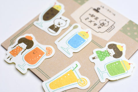 Papier Platz x Mizutama Cafe Series Flake Sticker - Cafe Drinks