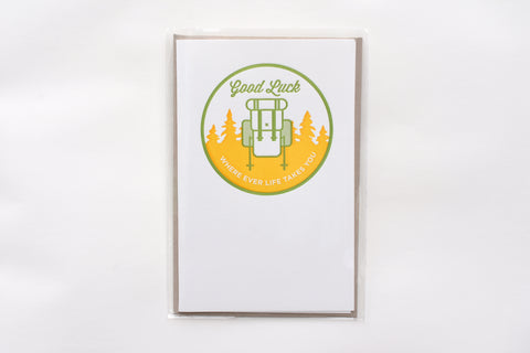 Good Luck Backpack Greeting Card