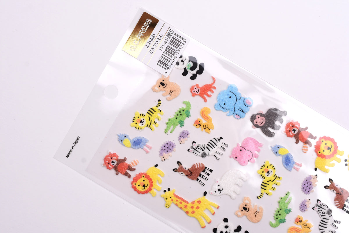 Fuzzy R Sticker G.C. Press Fuzzy Stickers - Zoo Animals – Yoseka Stationery
