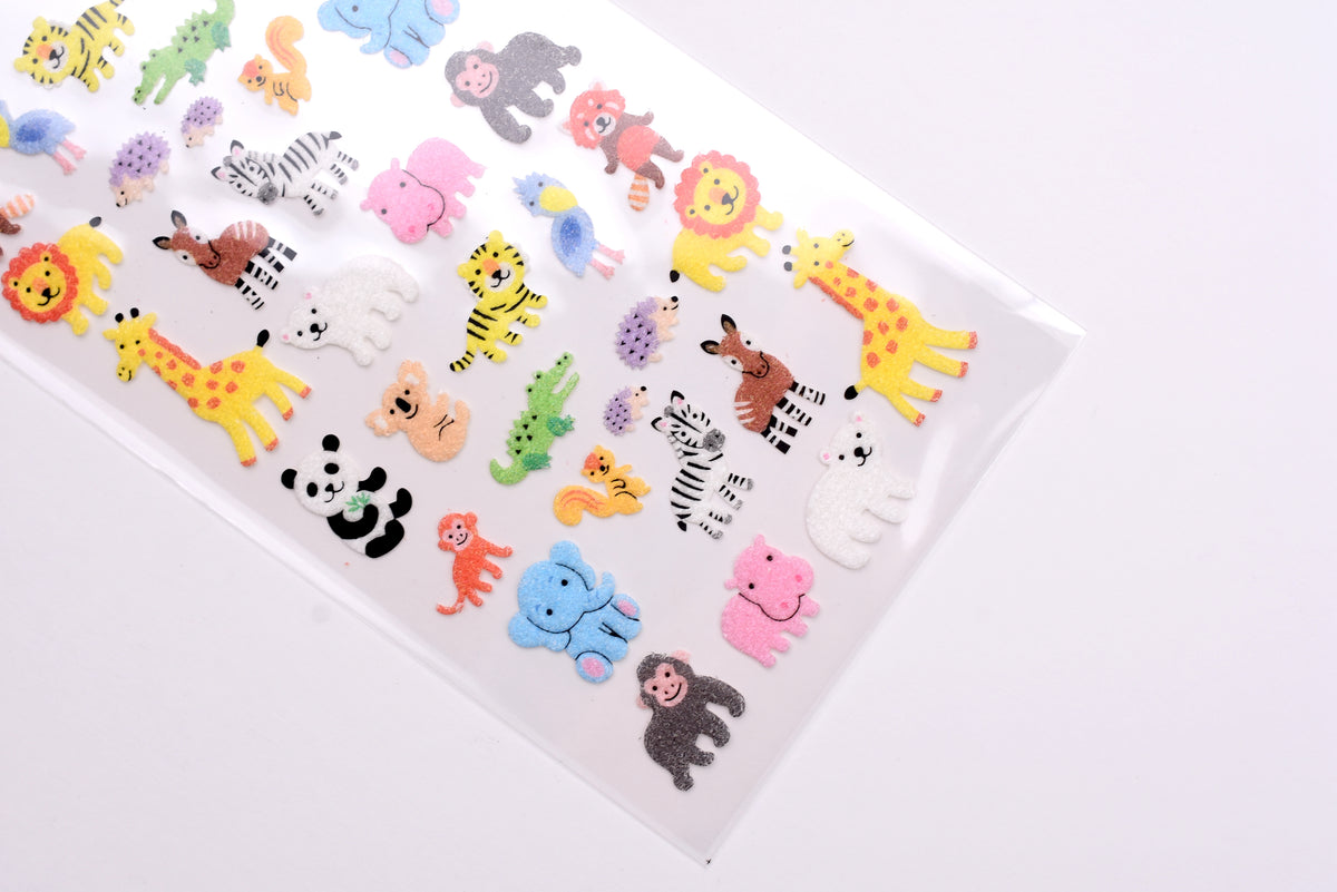 Fuzzy R Sticker G.C. Press Fuzzy Stickers - Zoo Animals – Yoseka Stationery