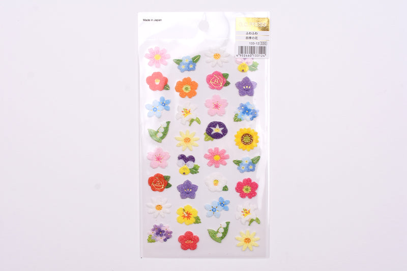 G.C. Press Fuzzy Stickers - Flowers of the Four Seasons