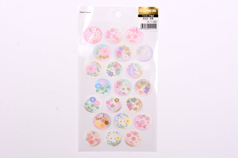 G.C. Press Washi Stickers - Seasonal Flower Circles