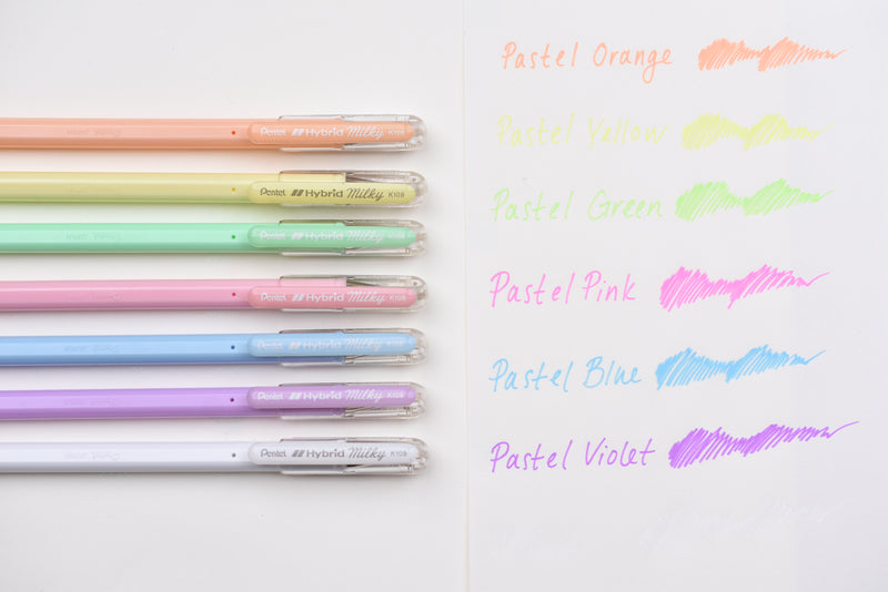 Pentel Hybrid Milky Gel Pen - 0.8 mm - Pastel Pink