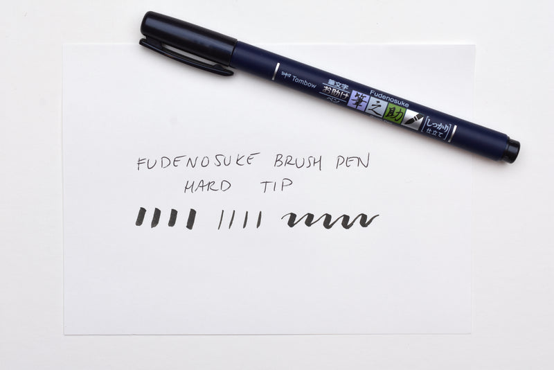 Tombow Fudenosuke Brush Pens, Hard and Soft Tip Brush Pens, Black