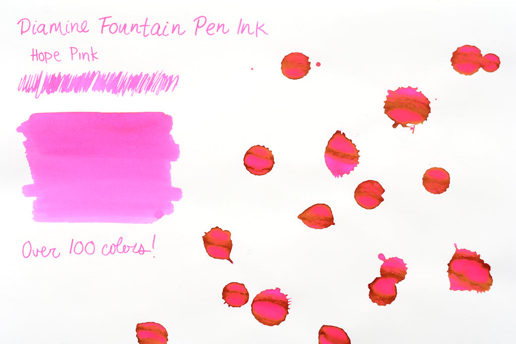 Diamine Fountain Pen Ink 6-Pack - 30ml Bottles In Autumn Oak, Hope Pink, Jet Black & More