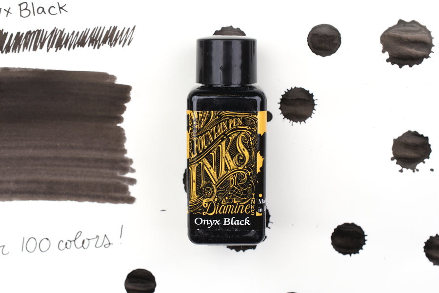 Diamine Fountain Pen Ink - Onyx Black - 30mL