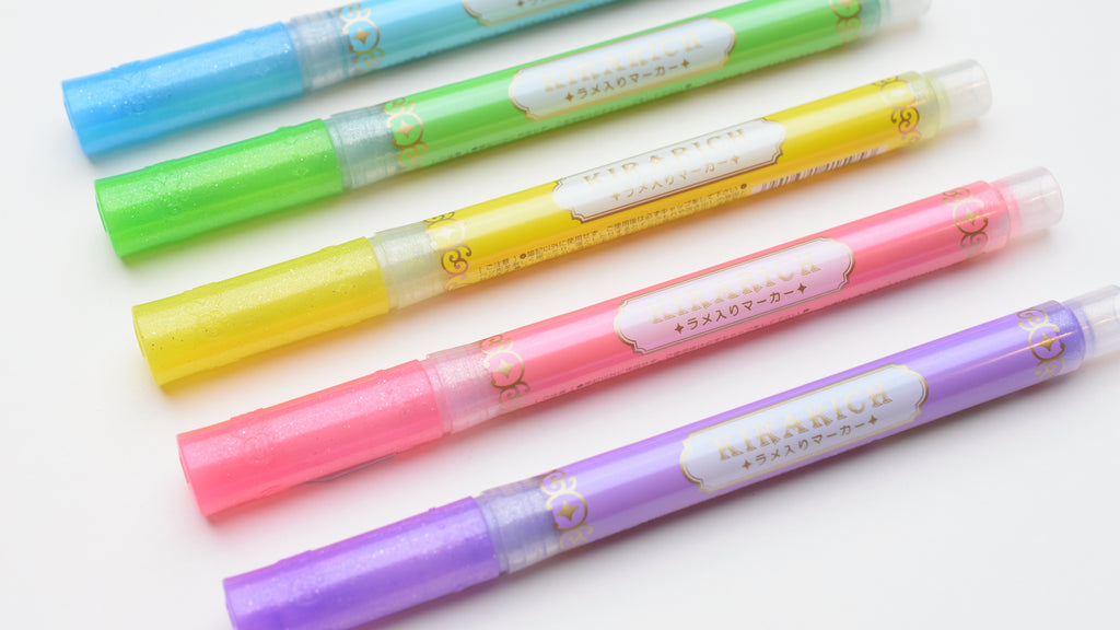 Zebra Glitter Highlighter, Kirarich, Pack of 5 Yoseka Stationery