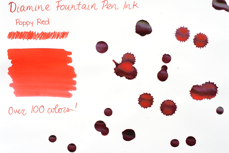 Diamine Fountain Pen Ink - Poppy Red - 30mL – Yoseka Stationery