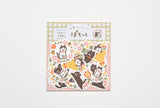 Furukawa Paper "Pochitto" Flake Sticker - Cats & Bouquets