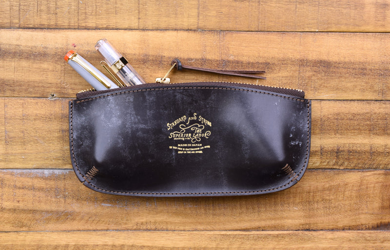 The Superior Labor Leather Pen Case - Dark Brown – Yoseka Stationery