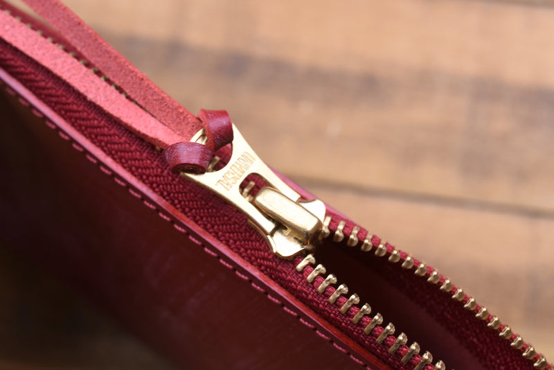 RED LEATHER Designer Pencil Case