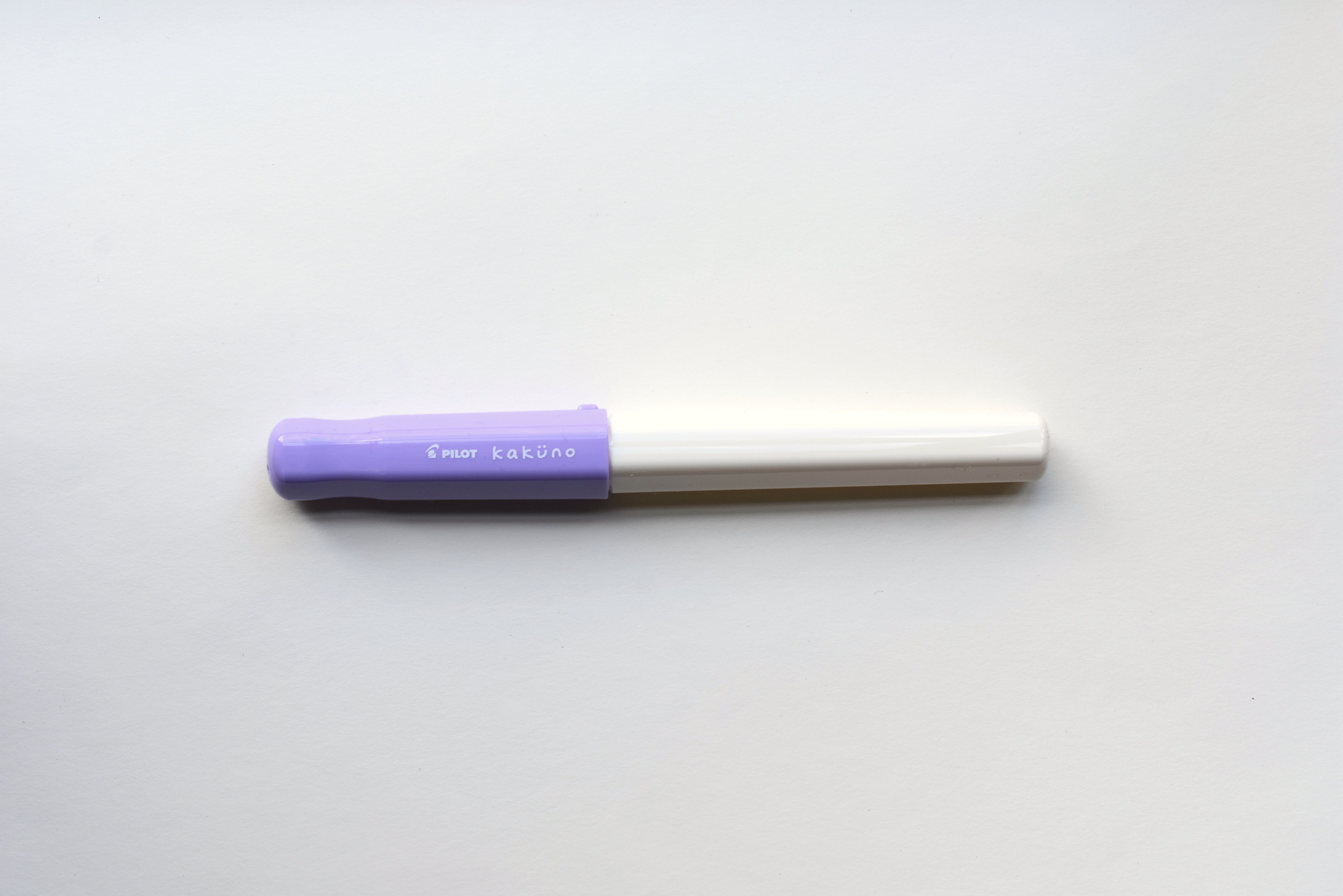 Pilot Kakuno Fountain Pen - White Barrel/Purple Cap - Fine Nib