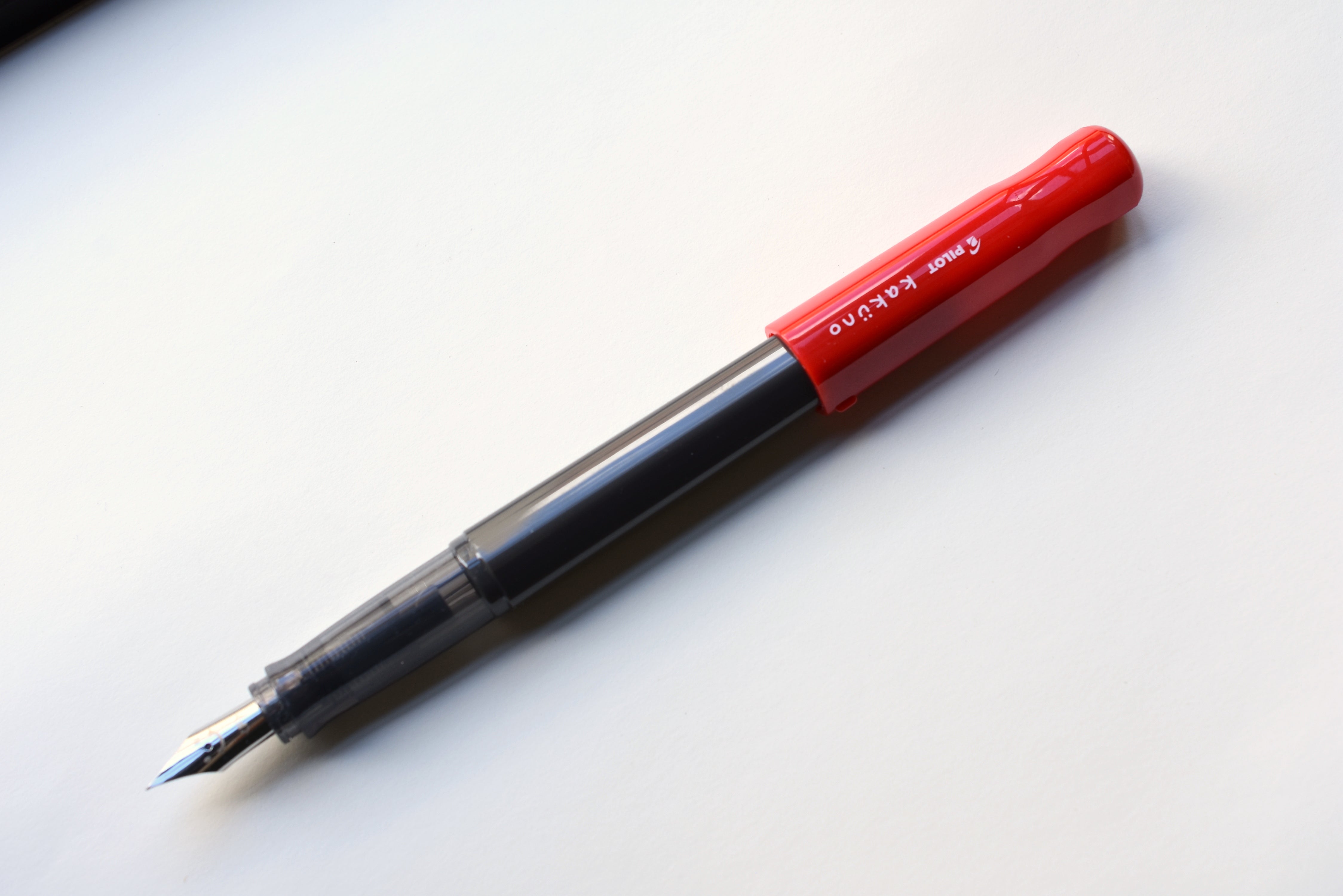 Pilot Kakuno Fountain Pen - Gray Barrel/Red Cap - Medium Nib