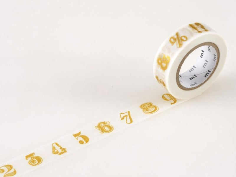 mt Washi Tape - Number Symbol Gold