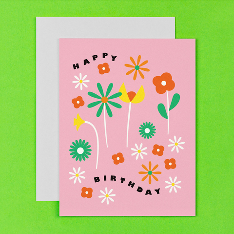 Happy Birthday (Flowers) - Greeting Card