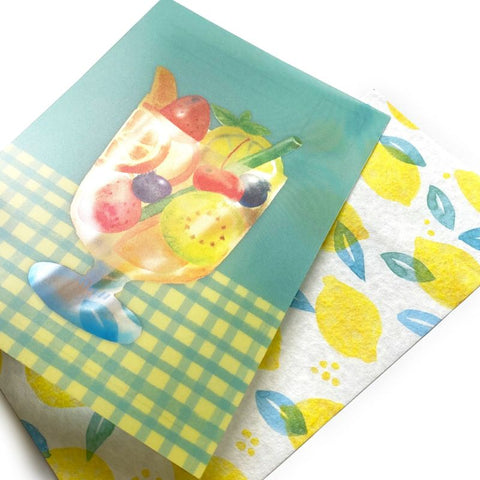 Furukawa Paper Clear Postcard - Summer Drinks - Lemon Squash