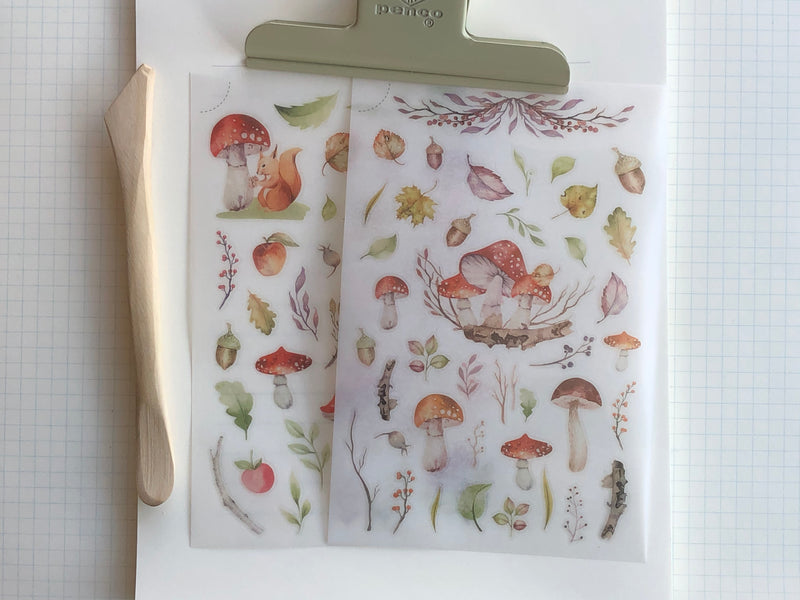 MU Print-On Stickers - Mushroom and Squirrel - #94