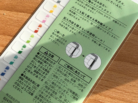 Midori Planner Index Label
