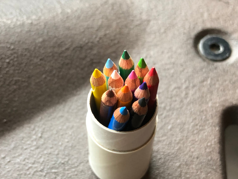 12 Mini Colored Pencils with Card