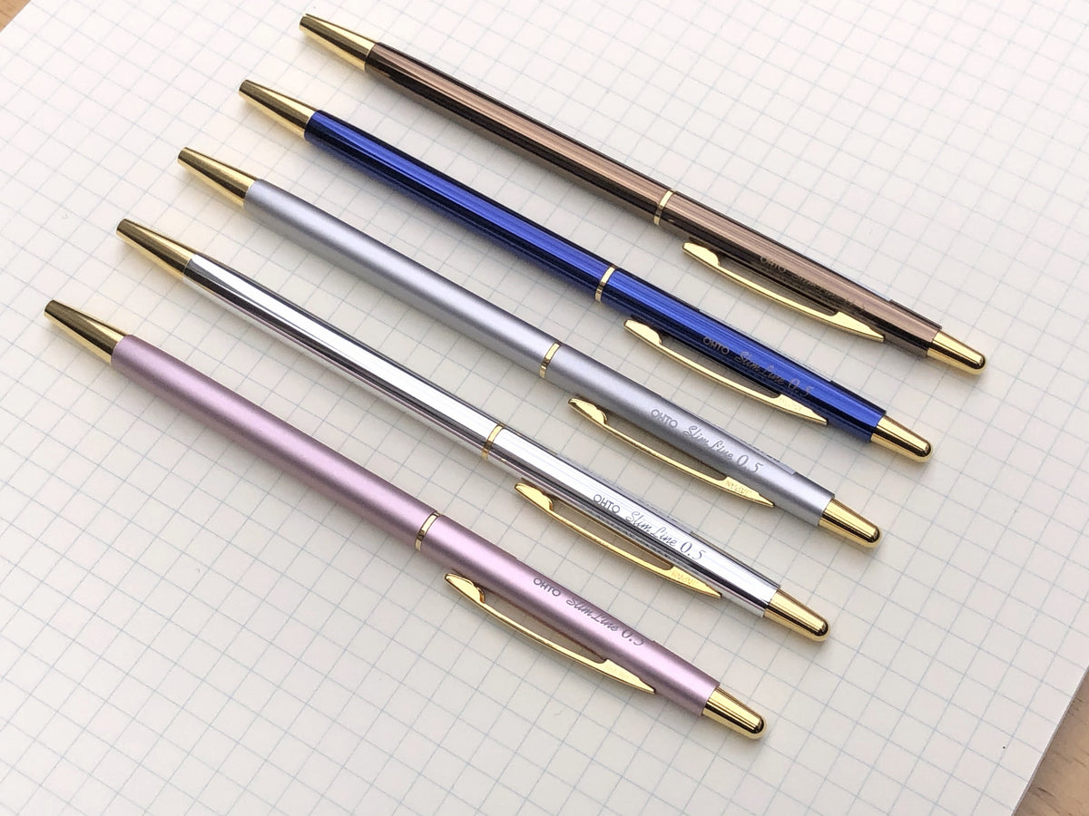 Stylo Roller Needle Point OHTO Grand Standard Silver - Pointe Fine 0.35 Mm