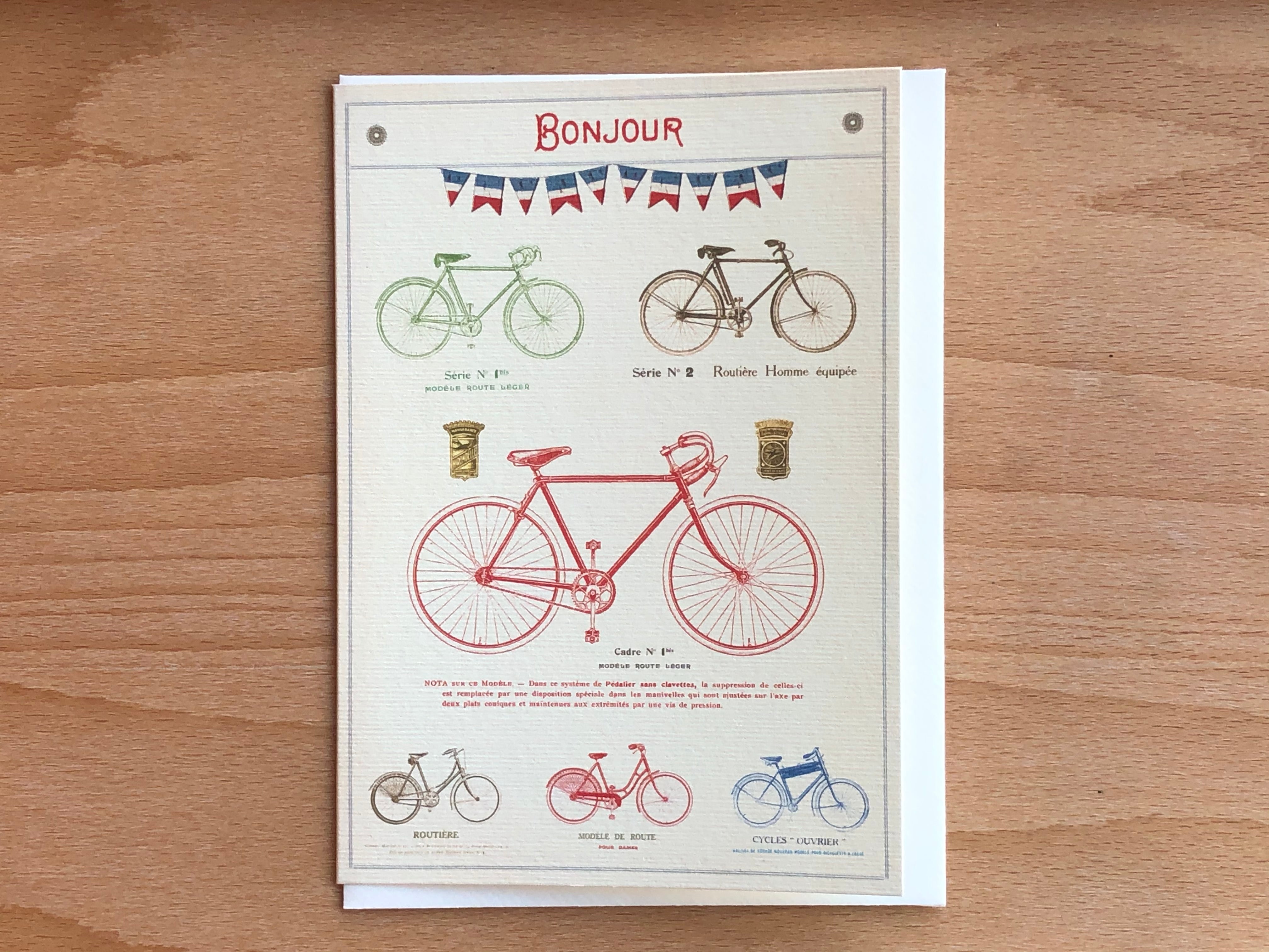 Bicycles Bonjour Greeting Card