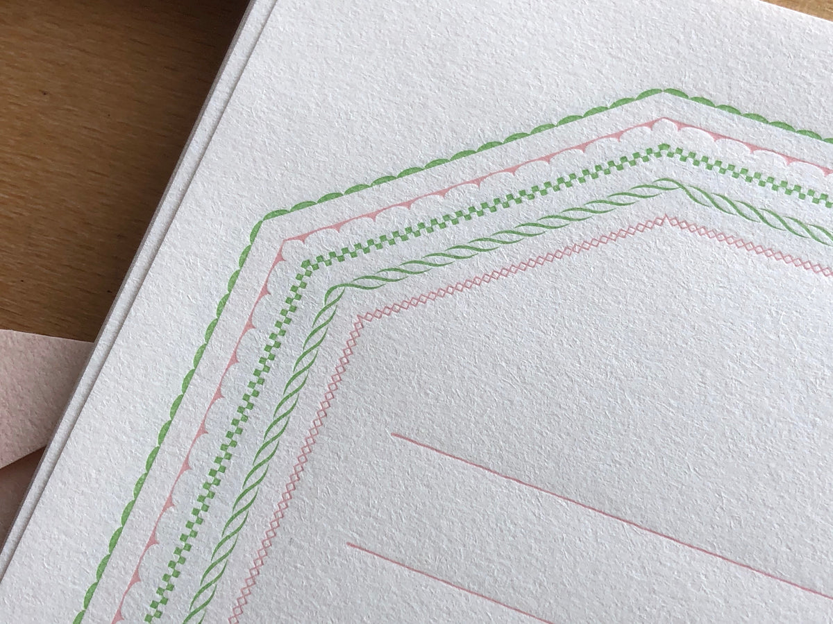 Letterpress Letter Set - Pink Frame – Yoseka Stationery