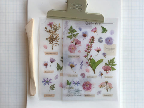 MU Print-On Stickers - Flower Diary - #103 – Yoseka Stationery