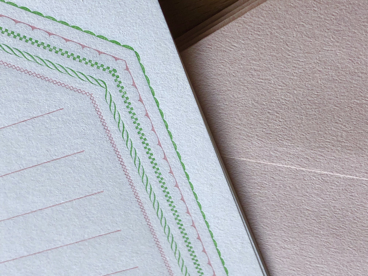 Letterpress Letter Set - Pink Frame – Yoseka Stationery