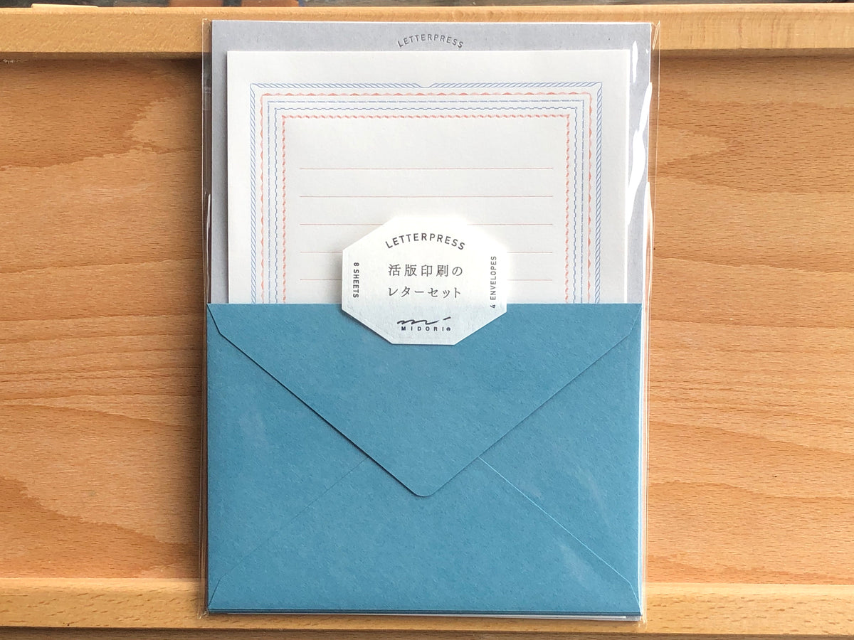 Letterpress Letter Set - Blue Frame – Yoseka Stationery