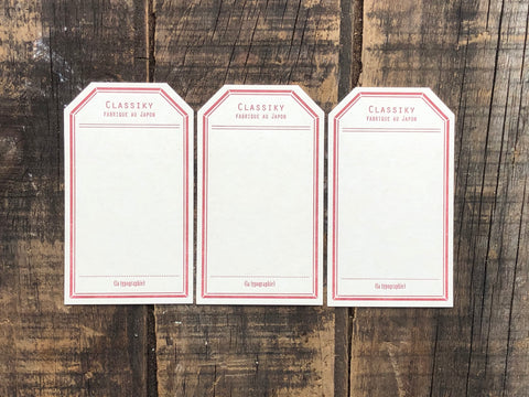 Classiky - Letterpress Label Card - Vintage Red