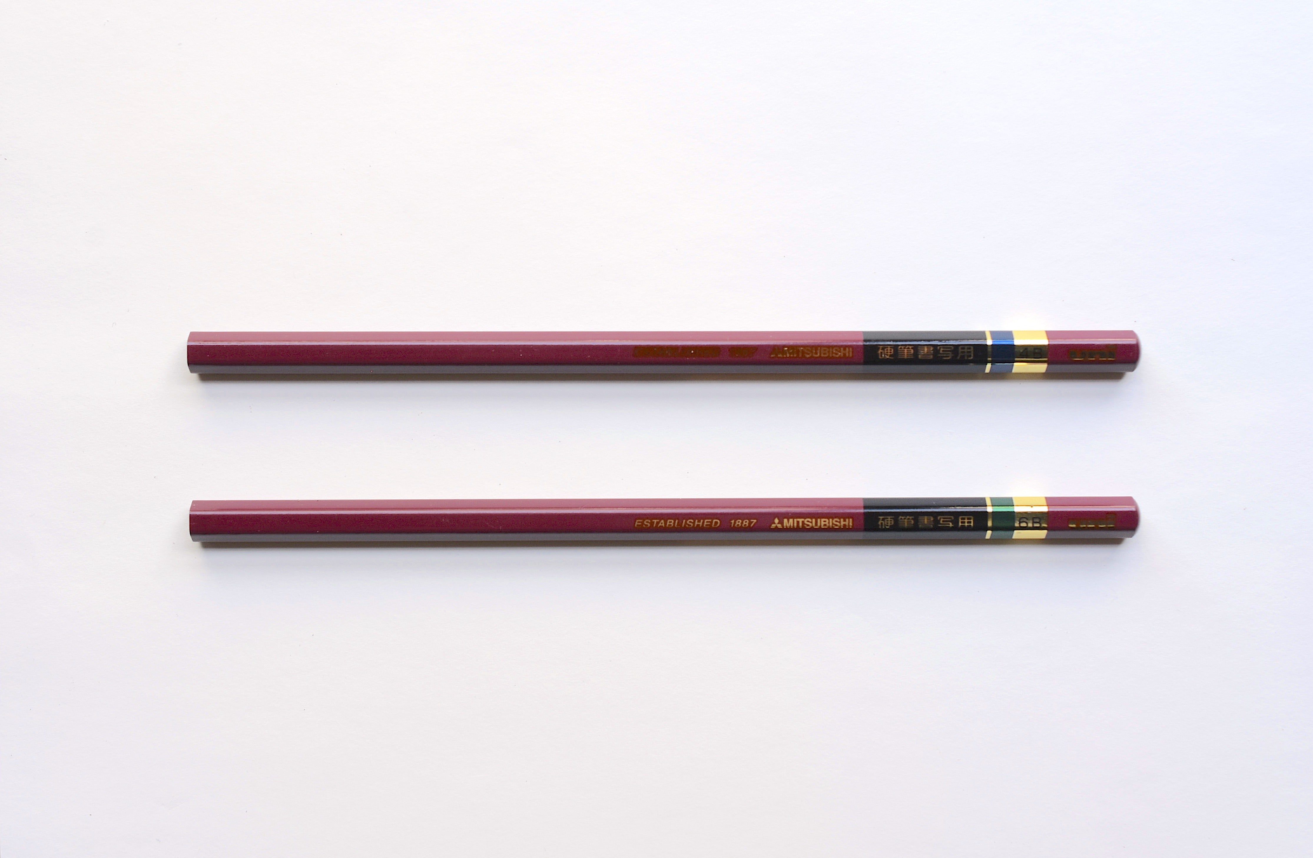 Crayon 4b Mitsubishi Pencil Hexagonal Shaft Black Gold Uni Drawing
