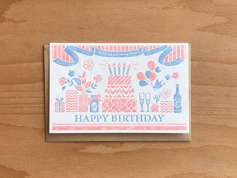 Letterpress Card - Happy Birthday Cake