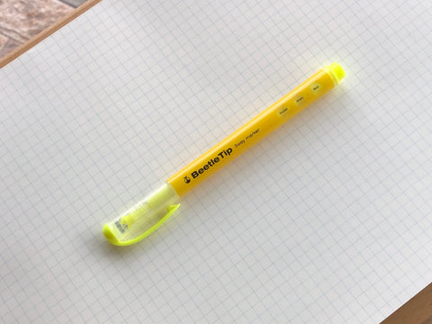 Kokuyo Beetle Tip 3way Highlighter Pen - Yellow