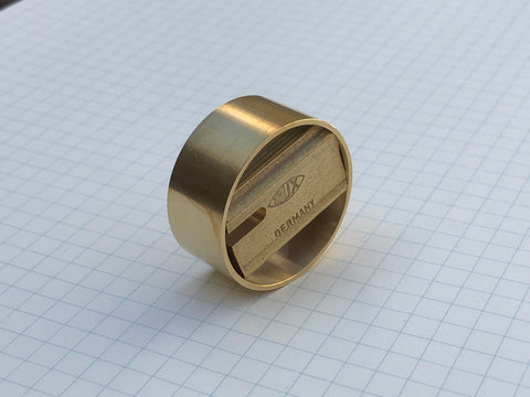 Dux Brass Pencil Sharpener - Block Single with Outer Ring