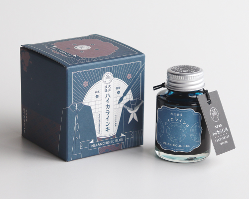 Teranishi Guitar Taisho Roman Haikara Fountain Pen Ink - Melancholic Blue