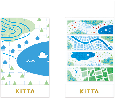 Kitta Portable Washi Tape - Map – Yoseka Stationery