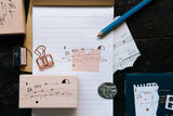 OURS x Hank Daily Cursive-A Rubber Stamp Set