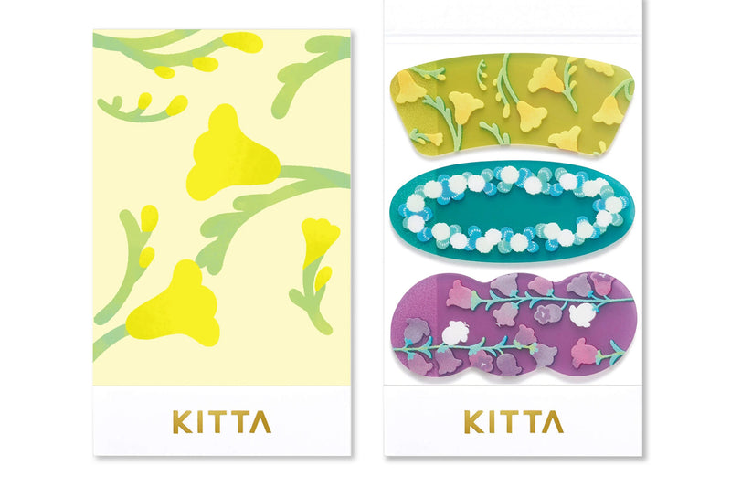 Kitta Portable Clear Washi Tape, Flower Corner