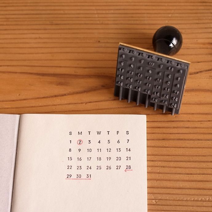 Perpetual Calendar Rubber Date Stamp, Monthly Calendar Stamp, Planner  Stamp, - Printed Heron