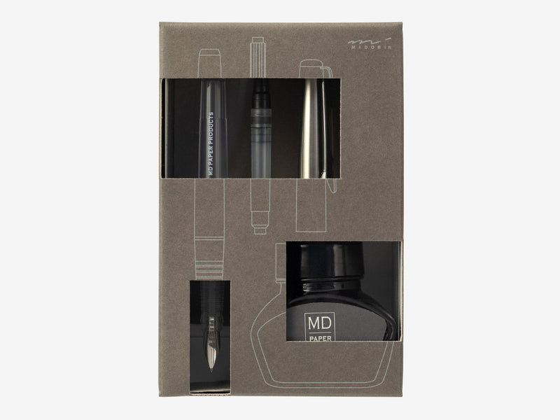 MD Fountain Pen Set with Bottled Ink - Limited Edition - Gray Ink