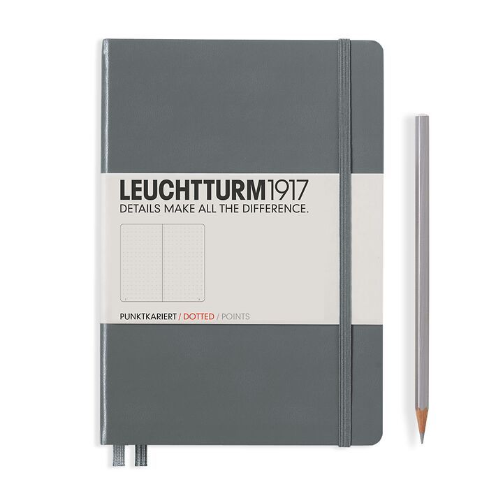 Leuchtturm1917 A5 Medium Hardcover Squared Notebook - Black