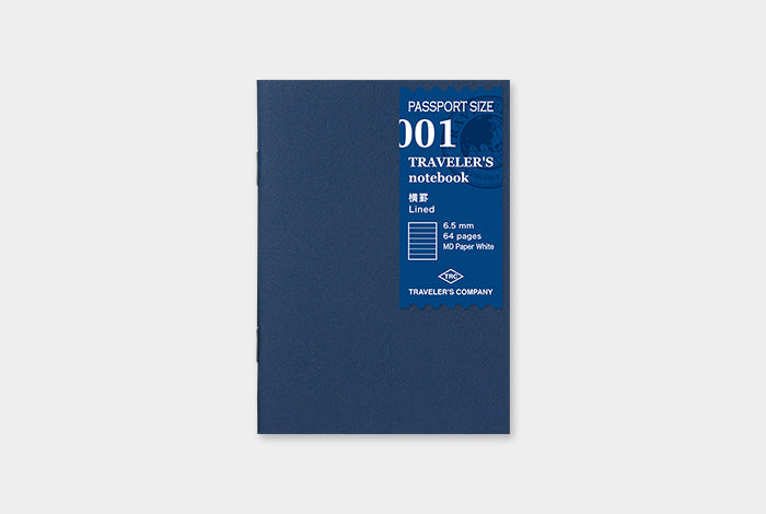 TRAVELER's Passport Size Refill - Lined - 001