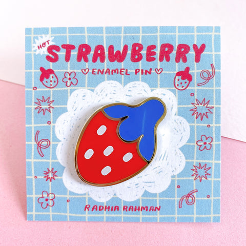 Radhia Rahman Hot Strawberry Enamel Pin