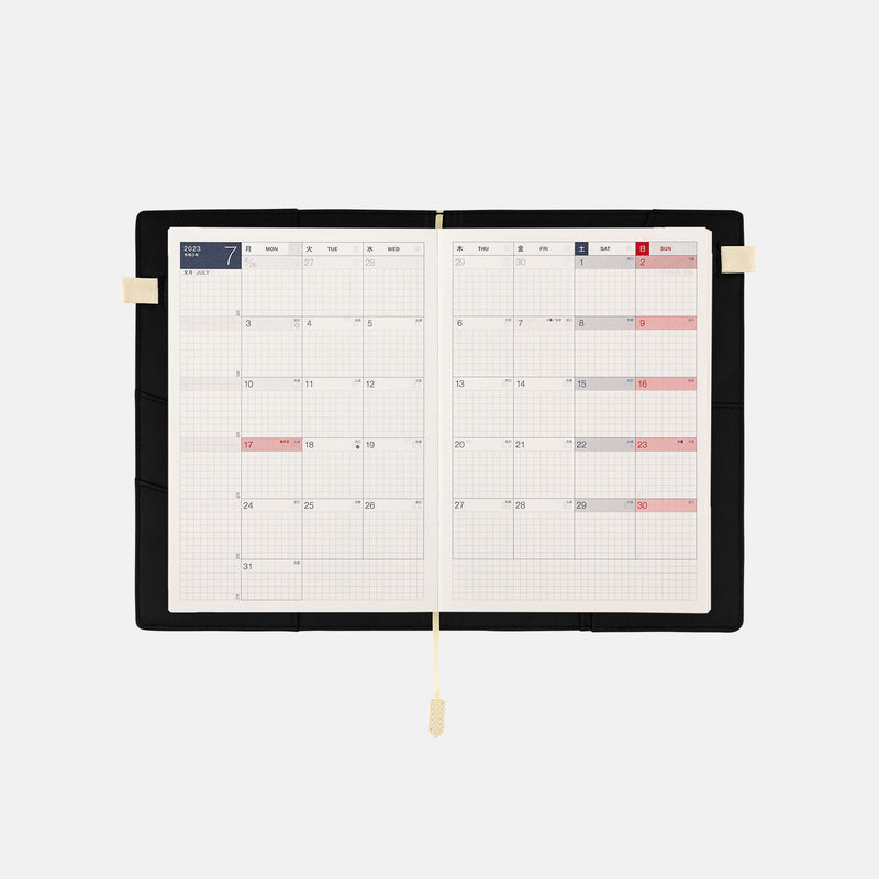 Hobonichi Day Free Cover BS Lite A5 Black Yoseka Stationery Hobonichi day free cover bs lite a5 black yoseka stationery